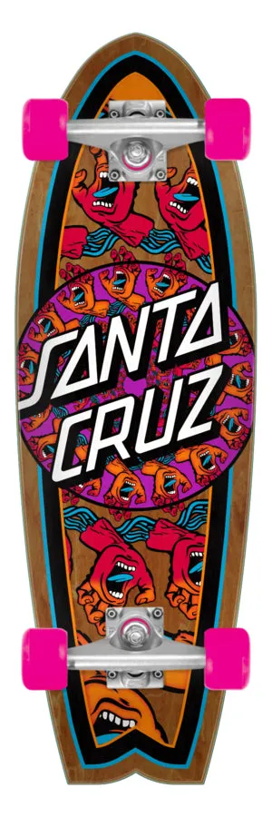 Mandala Hand 8.8in x 27.7in Shark Cruiser Skateboard Santa Cruz Complete