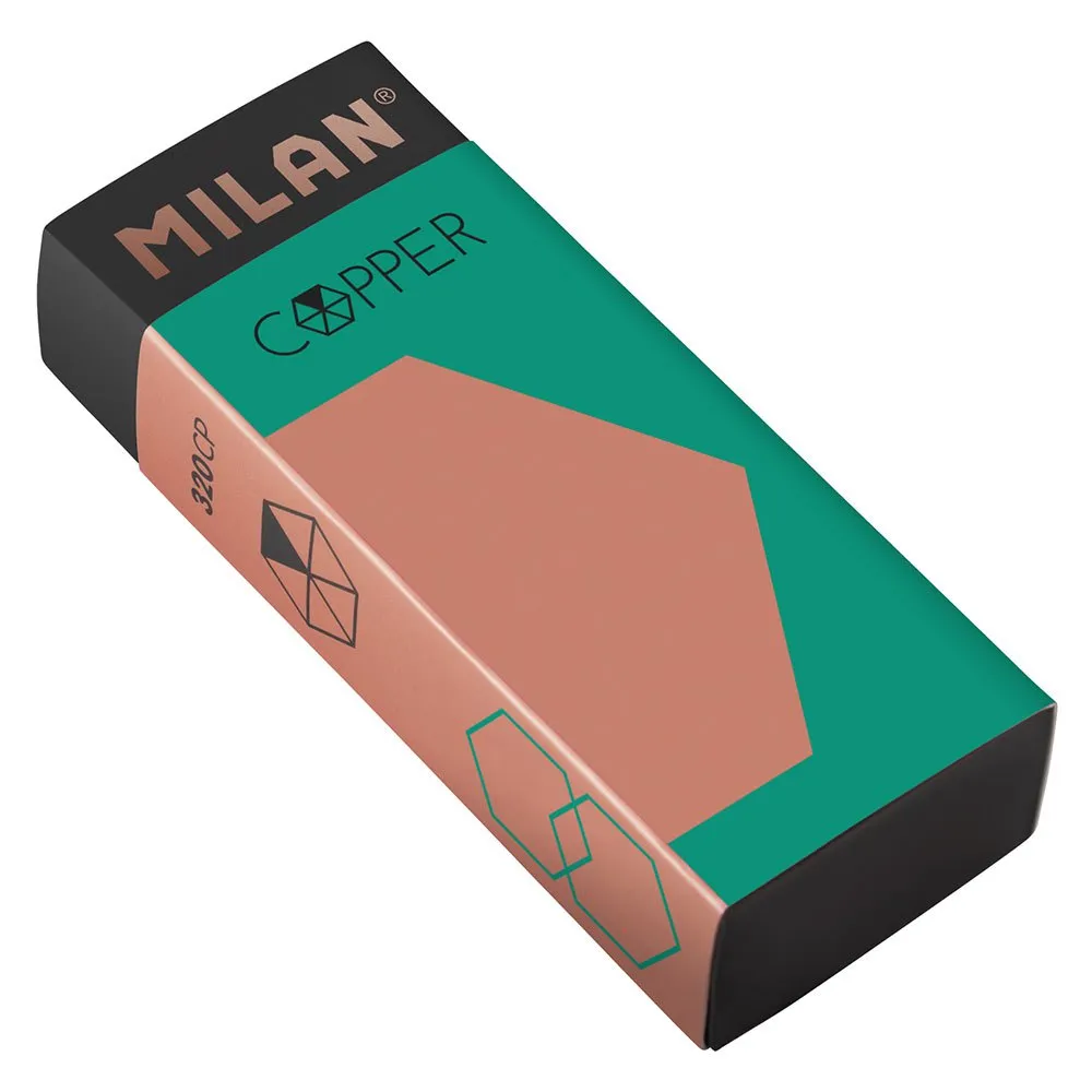 MILAN Display Box 20 Nata® Black Erasers Copper Series