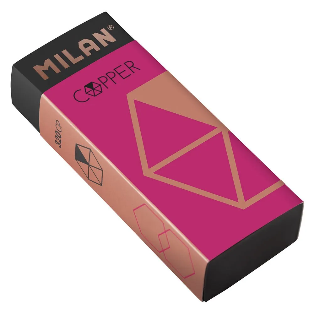 MILAN Display Box 20 Nata® Black Erasers Copper Series