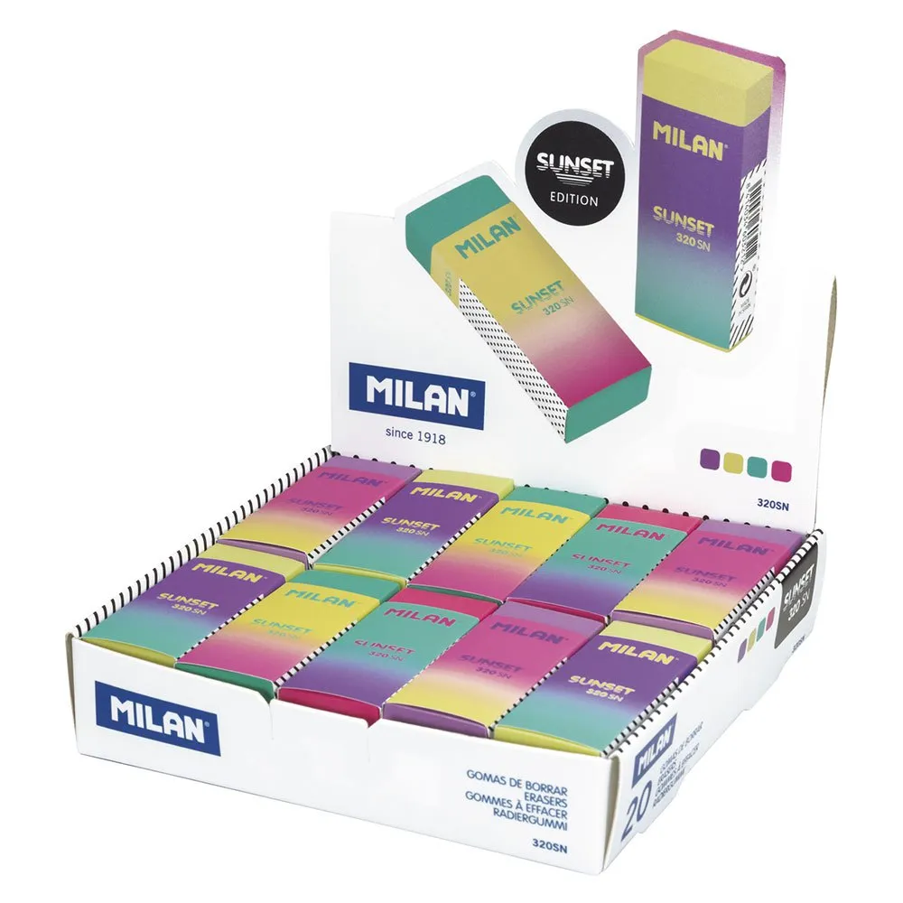 MILAN Nata® Erasers Sunset Series (With Carton Sleeve And Wrapped)