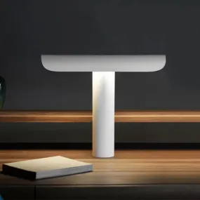 Modern White Finish Cheese Night Table Lamp with LED Iron Desk Light and Plug-In Cord