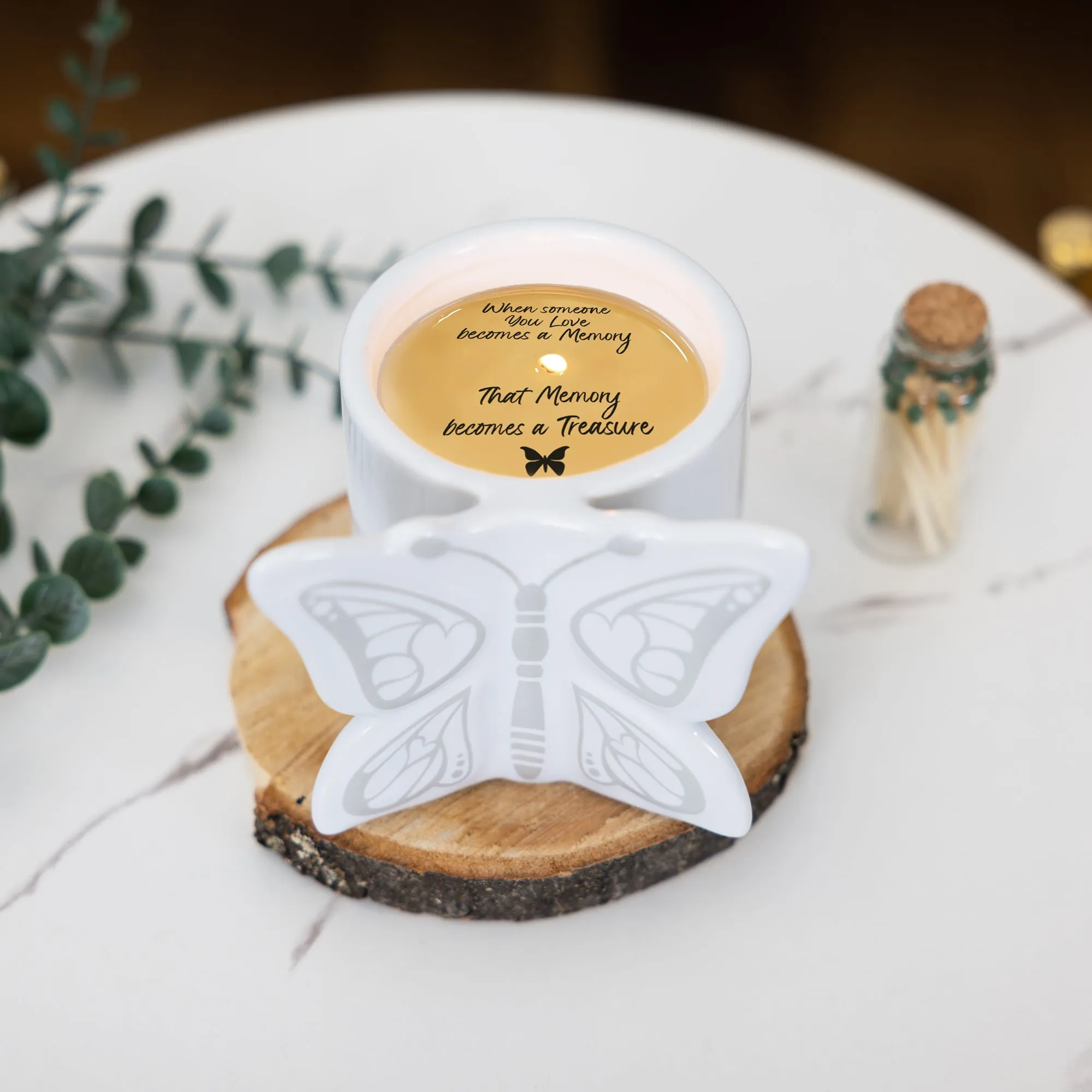 Mother 8 oz 100% Soy Wax Reveal Butterfly Candle Scent: Tranquility