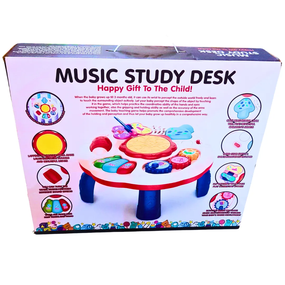 Music Study Desk – Interactive Learning Desk with Lights, Sounds & Multiple Play Modes | For Ages 3 Months  | Educational & Fun