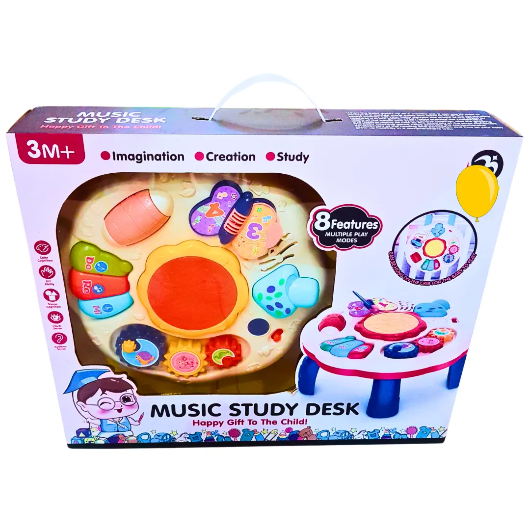 Music Study Desk – Interactive Learning Desk with Lights, Sounds & Multiple Play Modes | For Ages 3 Months  | Educational & Fun