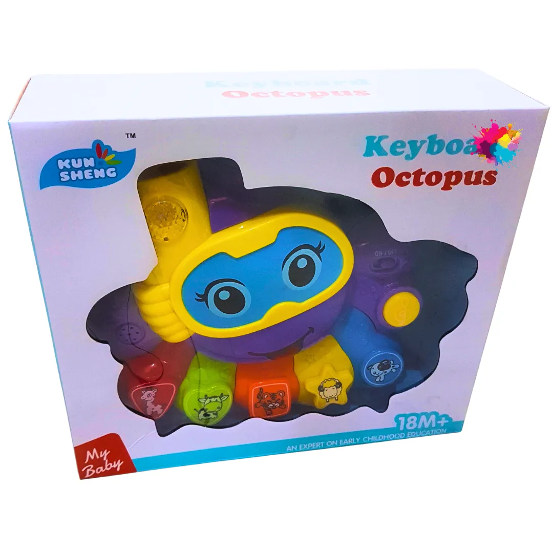 Musical Octopus Keyboard Toy with Lights and Sounds - Educational Fun for Kids Ages 18 Months 