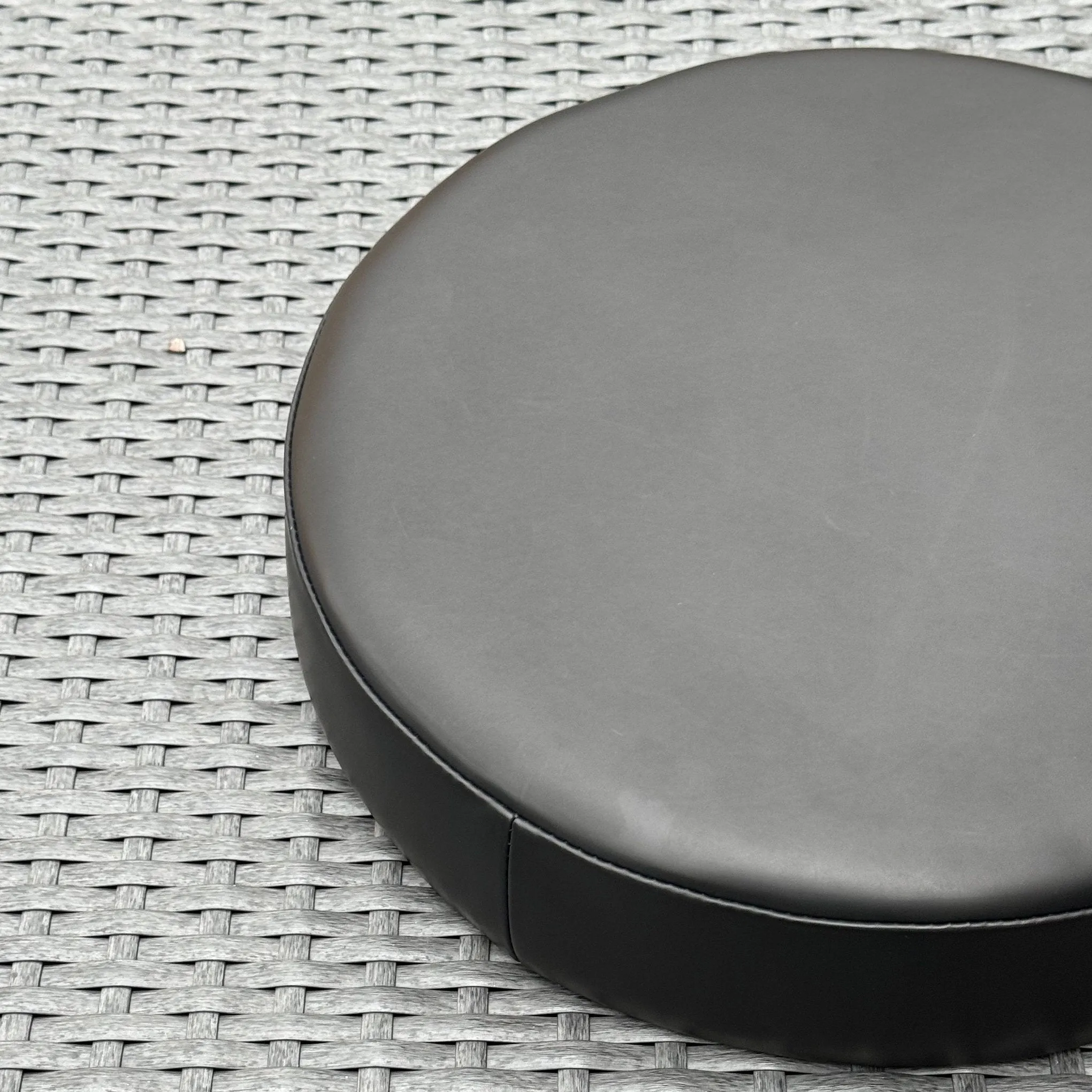 New Genuine Leather Black Replacement Top Seat Cushion | Industrial | Vintage Style | 12 Inch