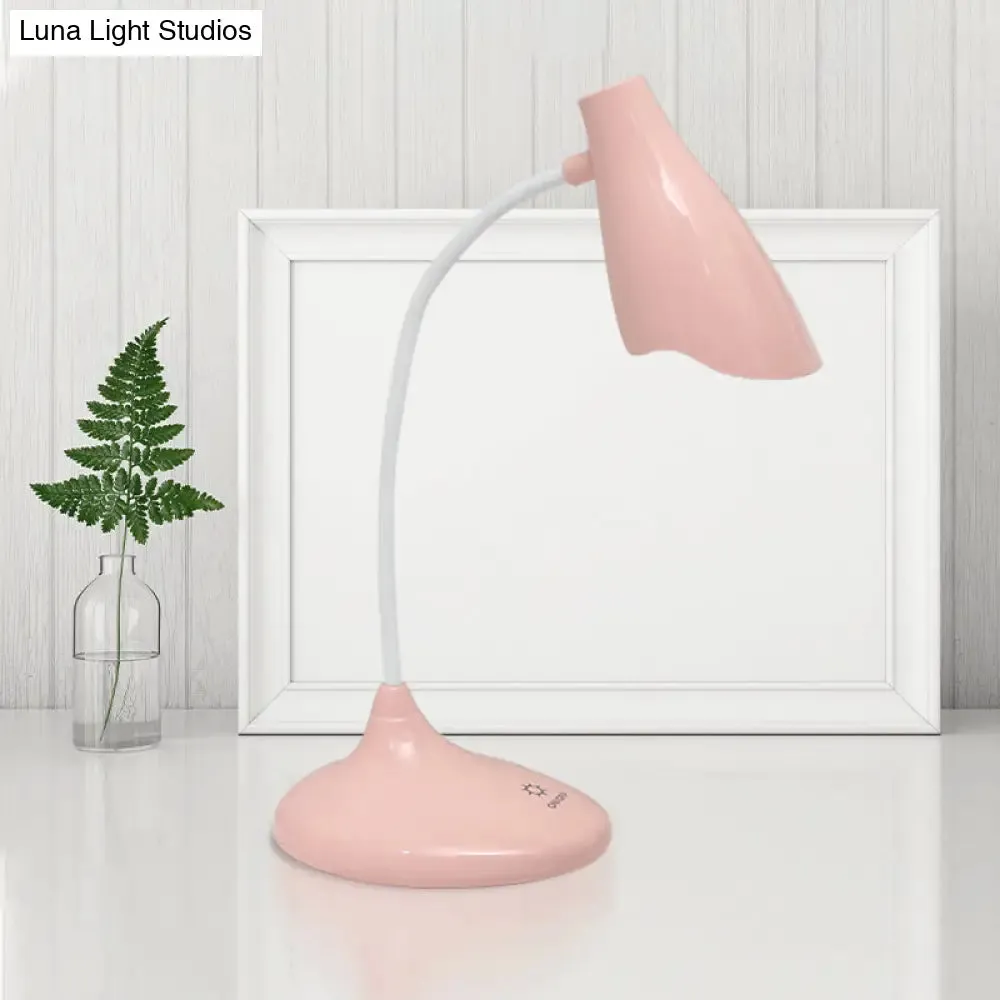 Nordic Bell-shaped LED Desk Lamp: Touch-Sensitive with USB Charging Port, Blue/Green/Pink/White