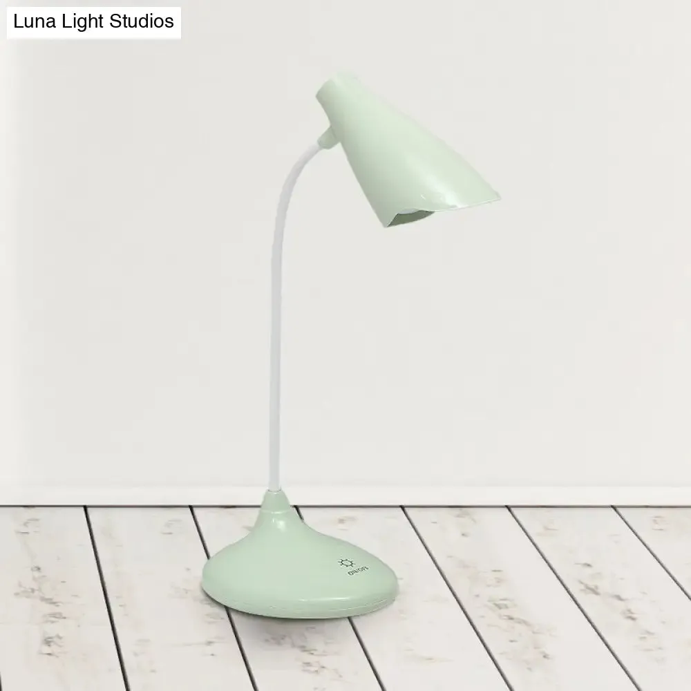 Nordic Bell-shaped LED Desk Lamp: Touch-Sensitive with USB Charging Port, Blue/Green/Pink/White