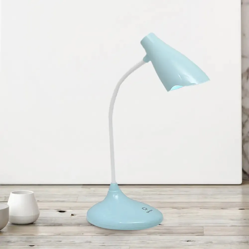 Nordic Bell-shaped LED Desk Lamp: Touch-Sensitive with USB Charging Port, Blue/Green/Pink/White