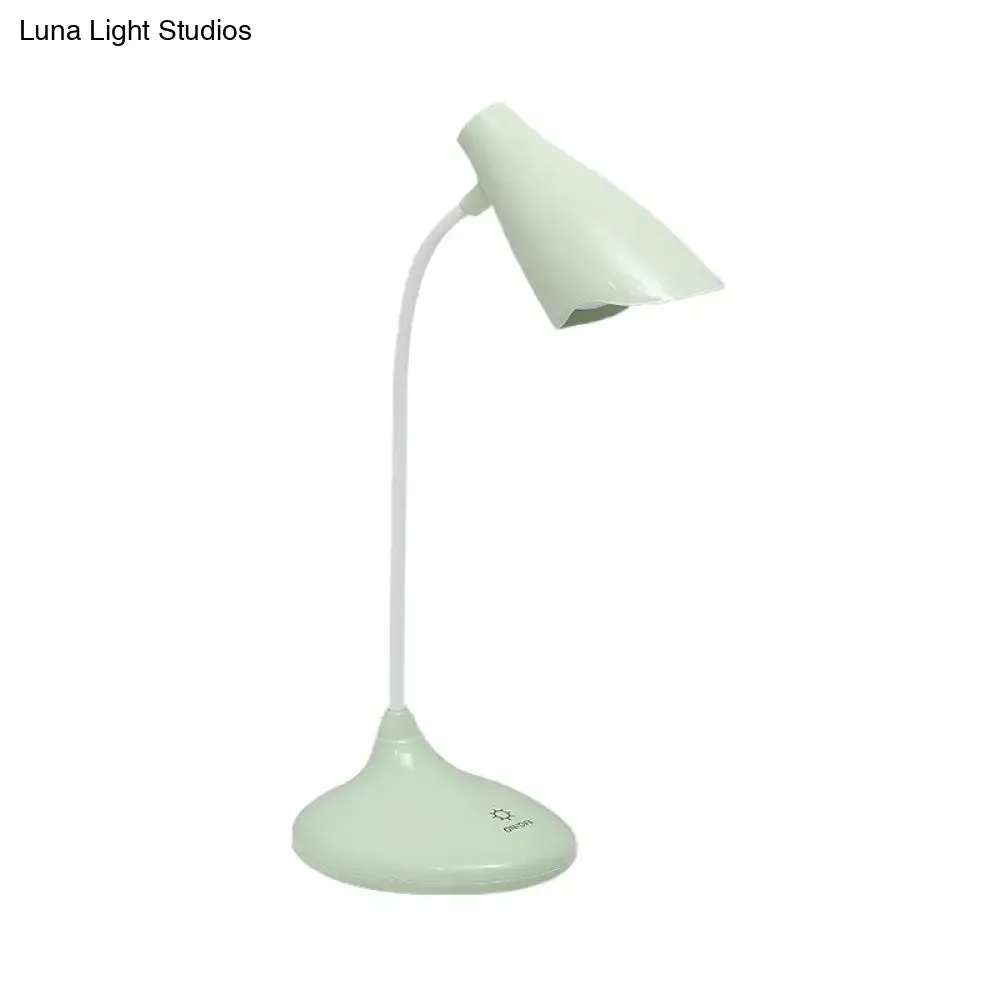 Nordic Bell-shaped LED Desk Lamp: Touch-Sensitive with USB Charging Port, Blue/Green/Pink/White