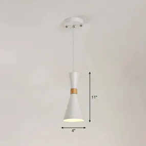 Nordic Metallic Hourglass Pendant Light - Stylish 1-Light Bedside Hanging Ceiling Fixture