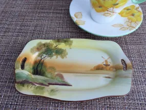 Noritake Nippon Plate Hand Painted Scene Rectangular 1910s Lemons Pen Tray Teabags