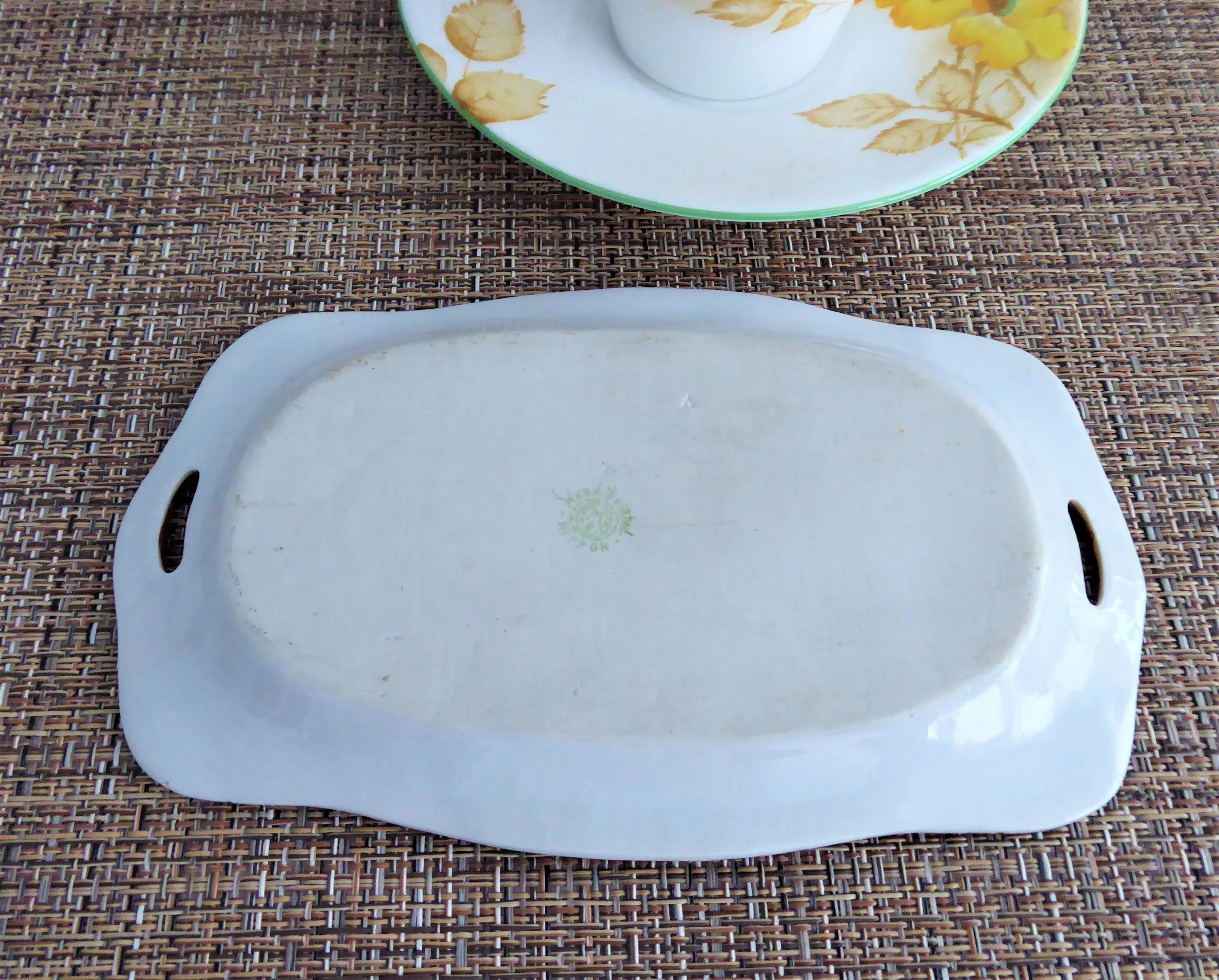Noritake Nippon Plate Hand Painted Scene Rectangular 1910s Lemons Pen Tray Teabags