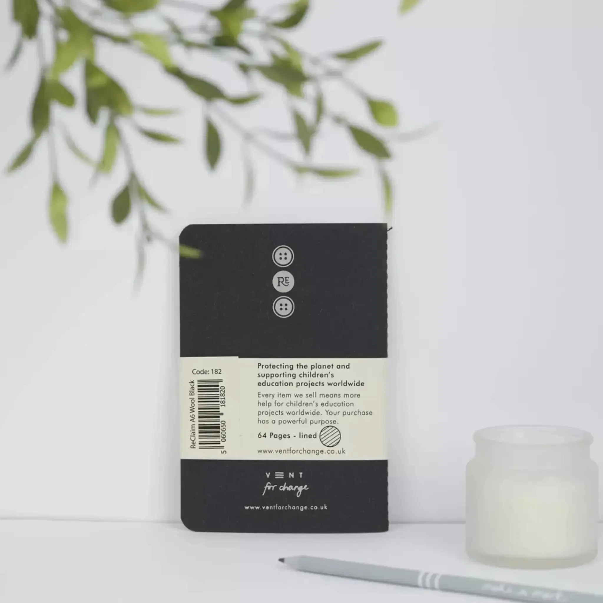 Notebook A6 RECLAIM – Black Wool
