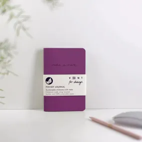 Notebook A6 Recycled Leather Journal - Purple