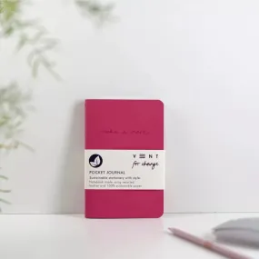 Notebook A6 Recycled Leather Journal - Raspberry
