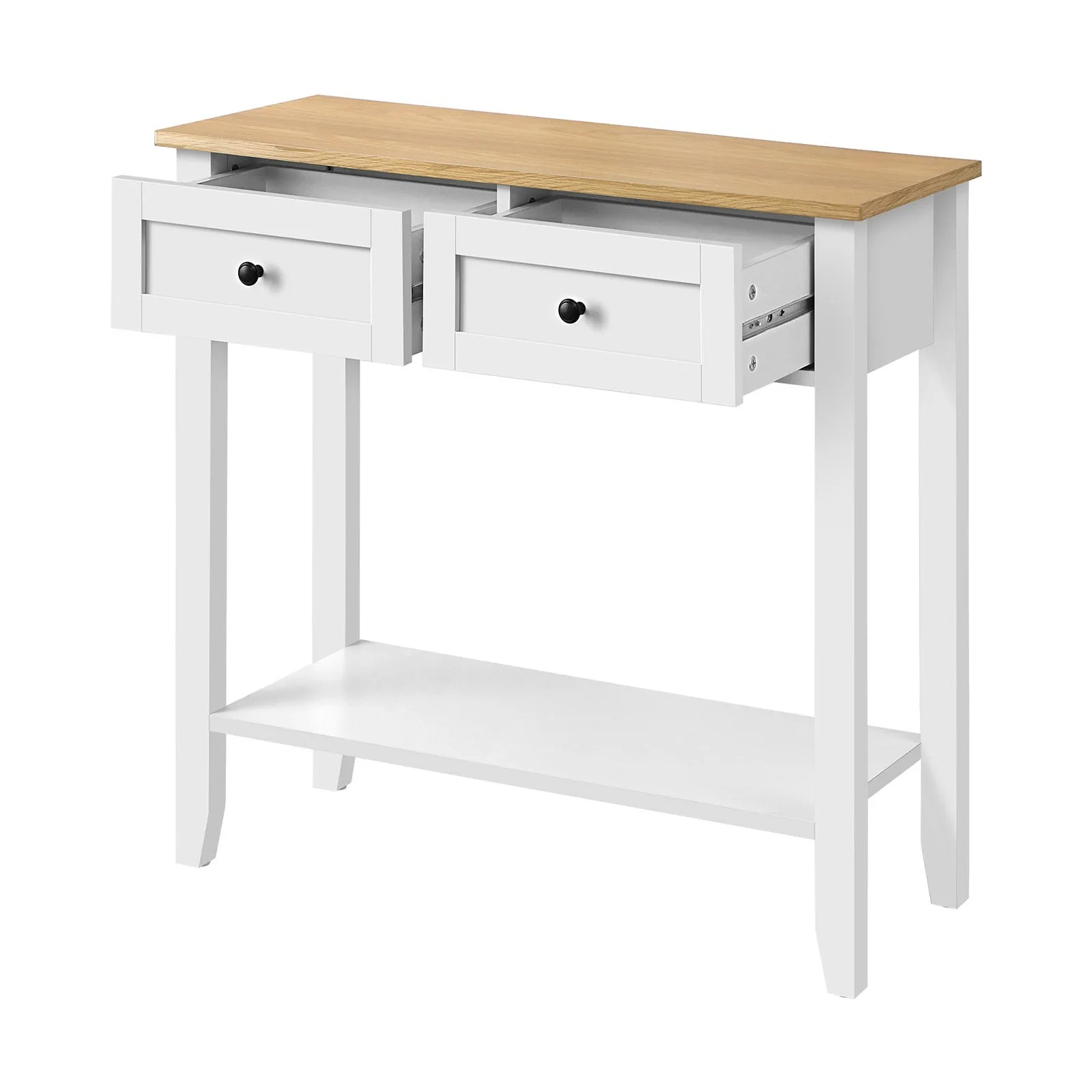 Oikiture Console Table Hallway Entry 2 Drawers Hall Side Display Shelf Desk
