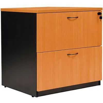 Oxley Lateral File Cabinet Lockable 780 X 560 X 750Mm Beech/Ironstone