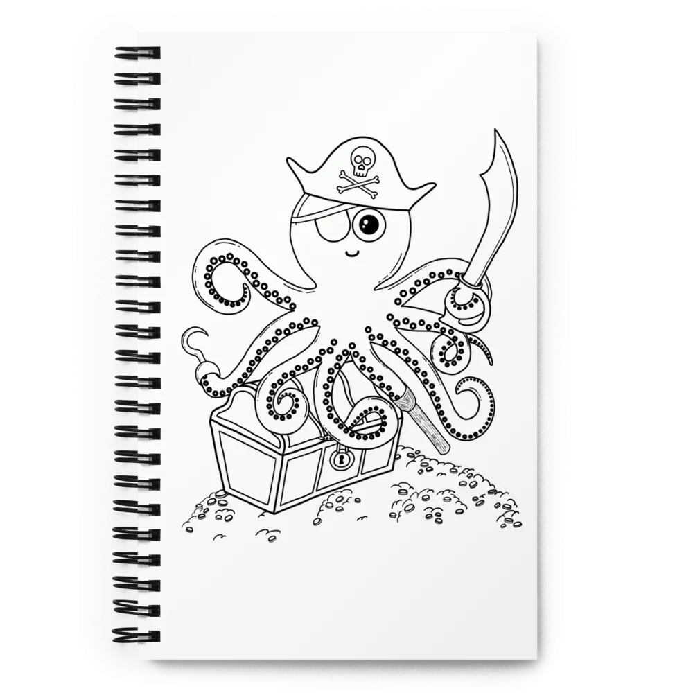 Pirate Octopus and Underwater Pals Spiral Notebook