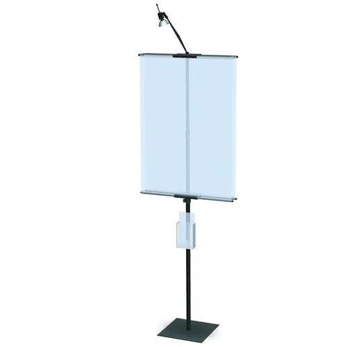 Poster Grip Snap-On Banner Stands For 36" Wide Posters or Banners - Adjustable Pole, Display One or Two Banner Signs