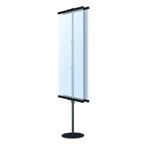 Poster Grip Snap-On Banner Stands For 36" Wide Posters or Banners - Adjustable Pole, Display One or Two Banner Signs