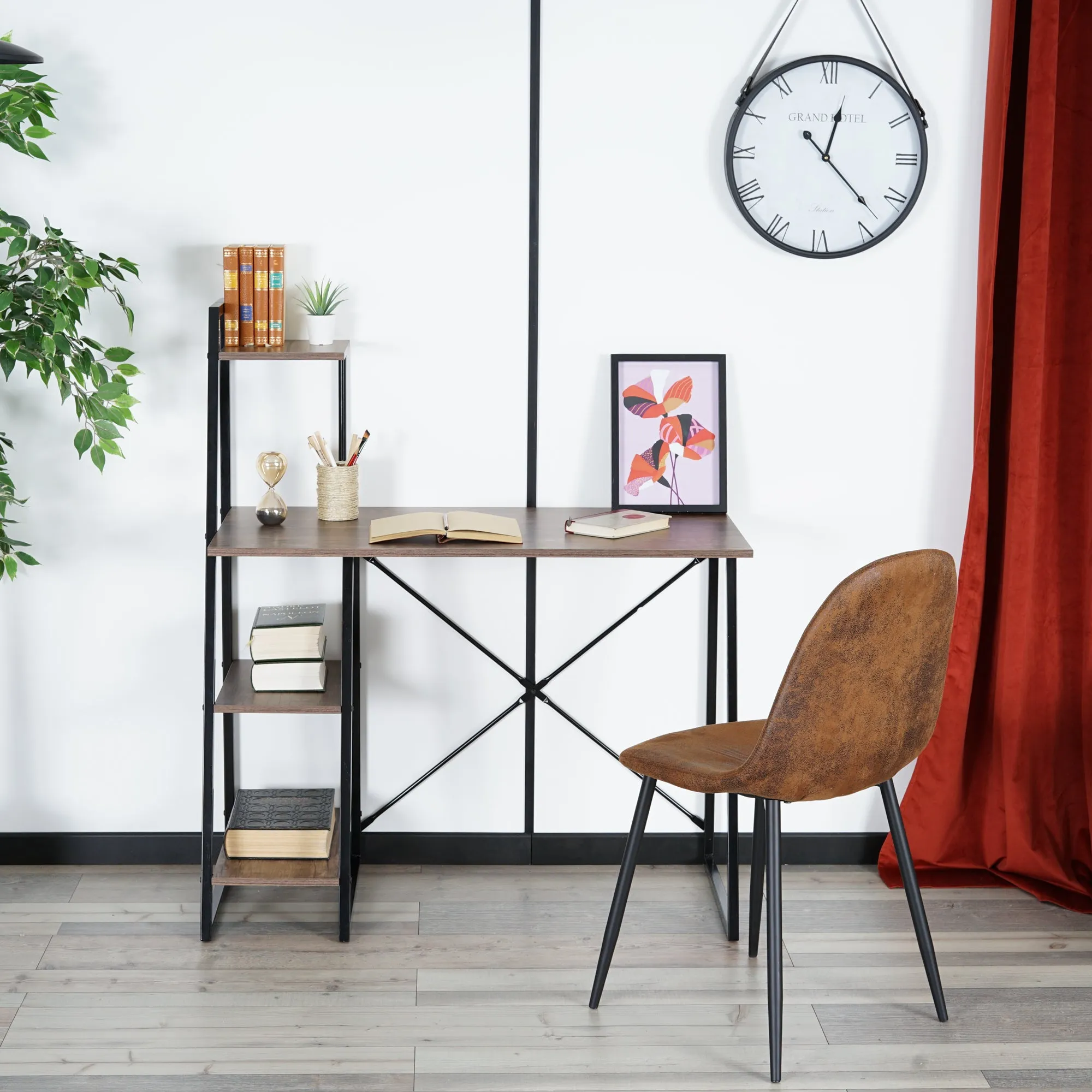 POUCHU Modern Storage Wooden Desk - HomyCasa