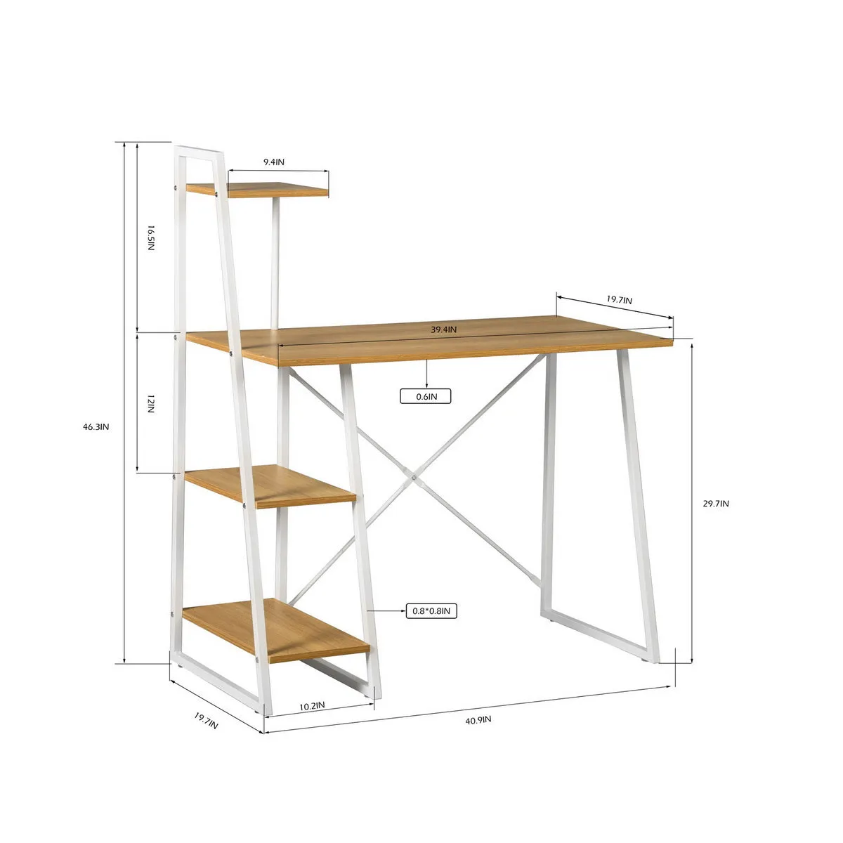 POUCHU Modern Storage Wooden Desk - HomyCasa