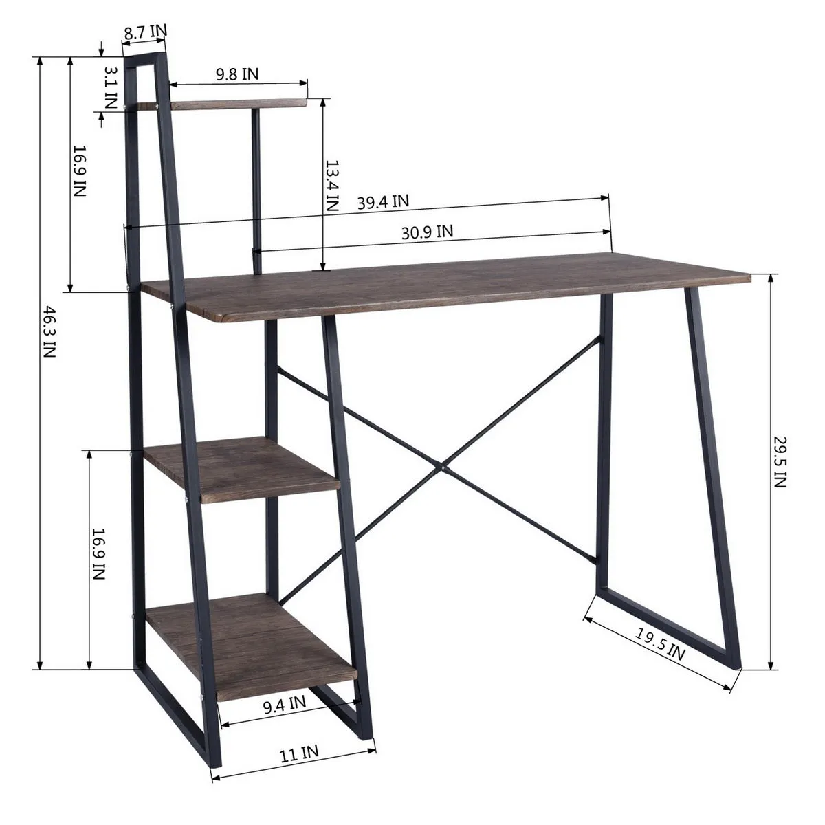 POUCHU Modern Storage Wooden Desk - HomyCasa