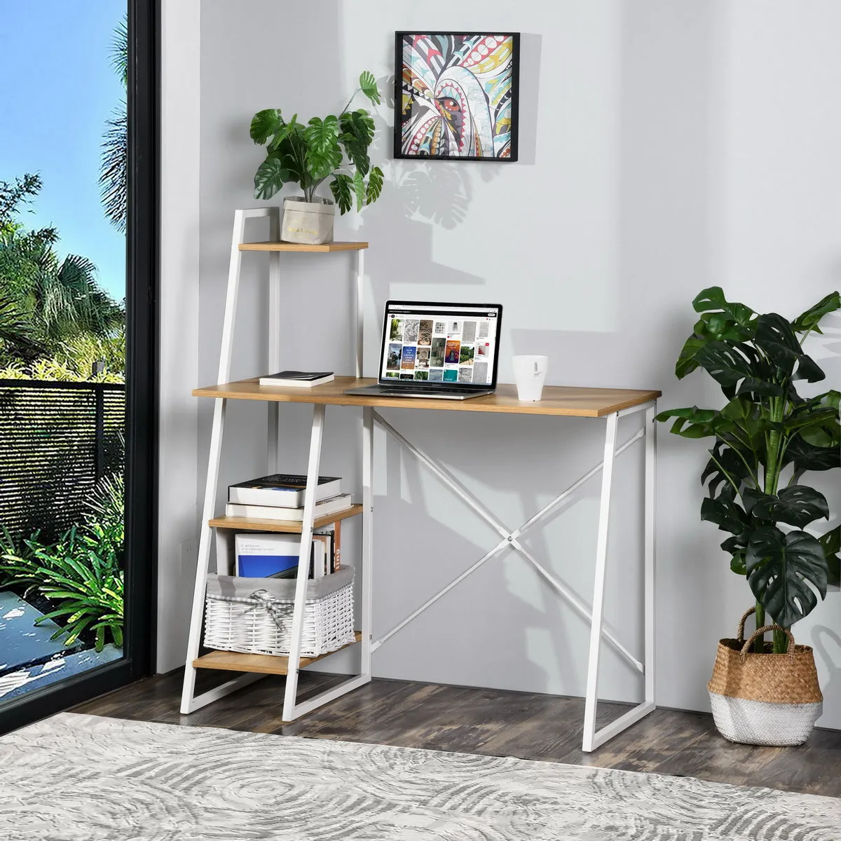 POUCHU Modern Storage Wooden Desk - HomyCasa