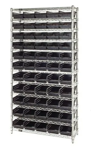 Quantum WR12-102CO Wire Shelving System with 12 Shelves, 12" x 36" x 74"