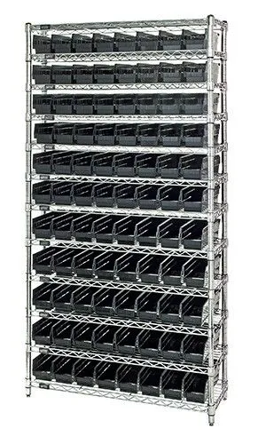 Quantum WR12-103CO Wire Shelving System with 12 Shelves, 18" x 36" x 74"