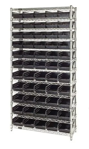 Quantum WR12-104CO Wire Shelving System with 12 Shelves, 18" x 36" x 74"