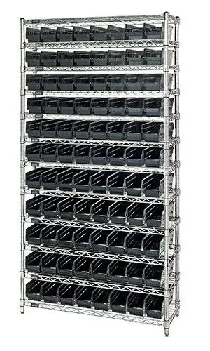 Quantum WR12-105CO Wire Shelving System with 12 Shelves, 24" x 36" x 74"