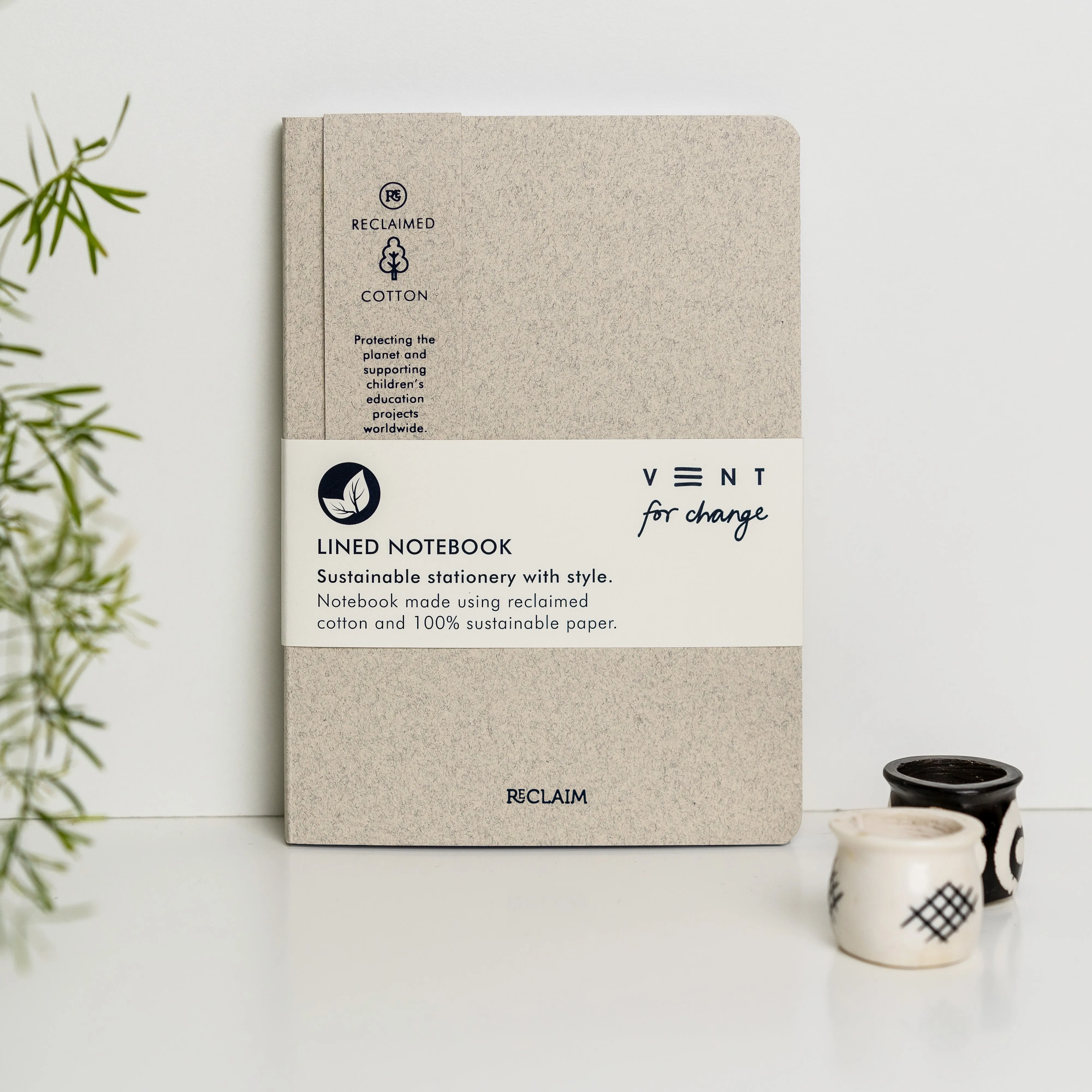 Reclaimed Cotton A5 Notebook - Pearl