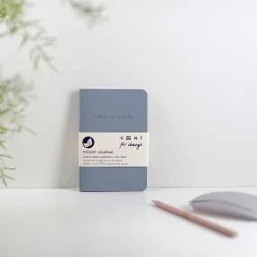 Recycled Leather Pocket Notebook Journal – Dusty Blue