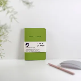 Recycled Leather Pocket Notebook Journal – Green