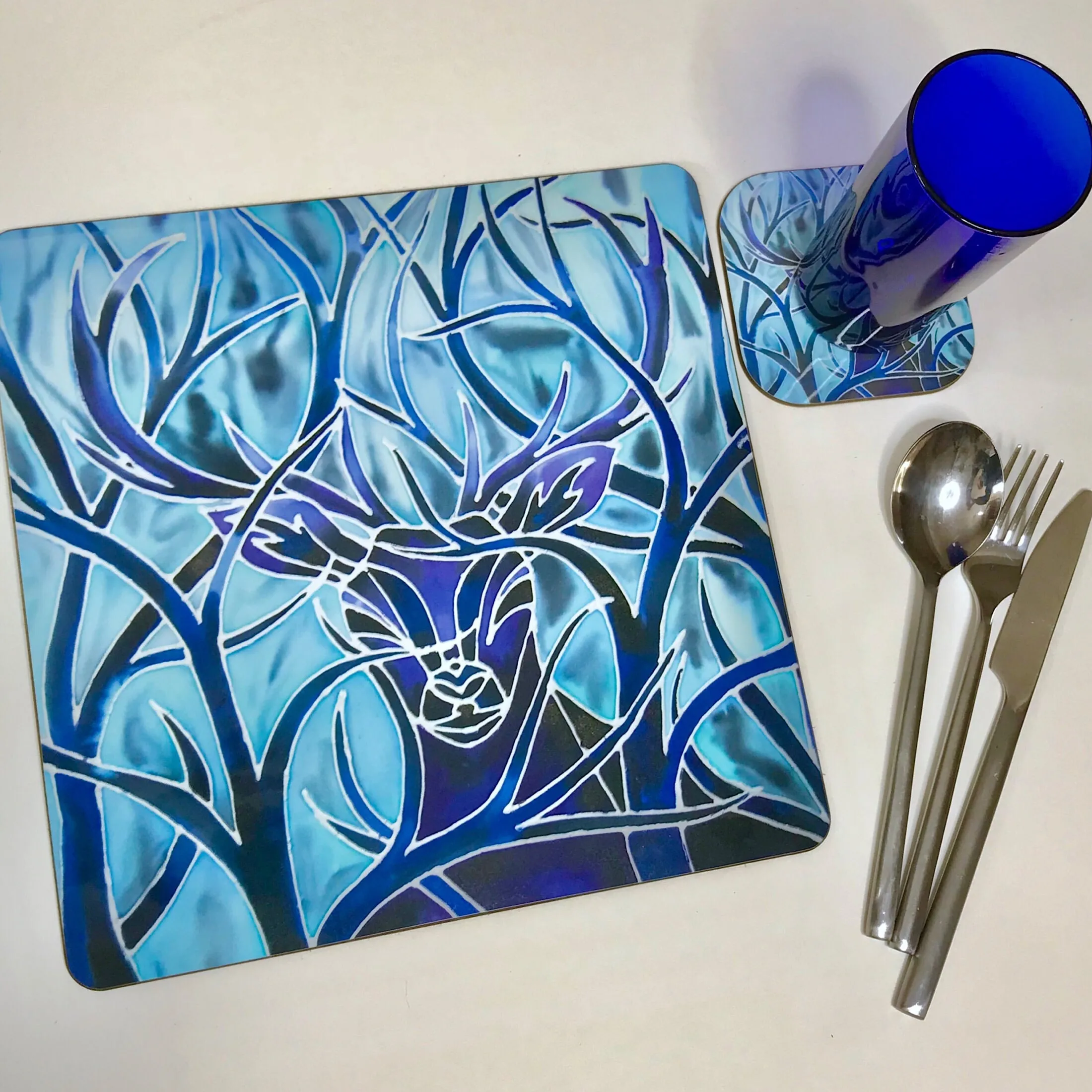 Red Fox Square Table Mats & Coasters - Wildlife Table Mats