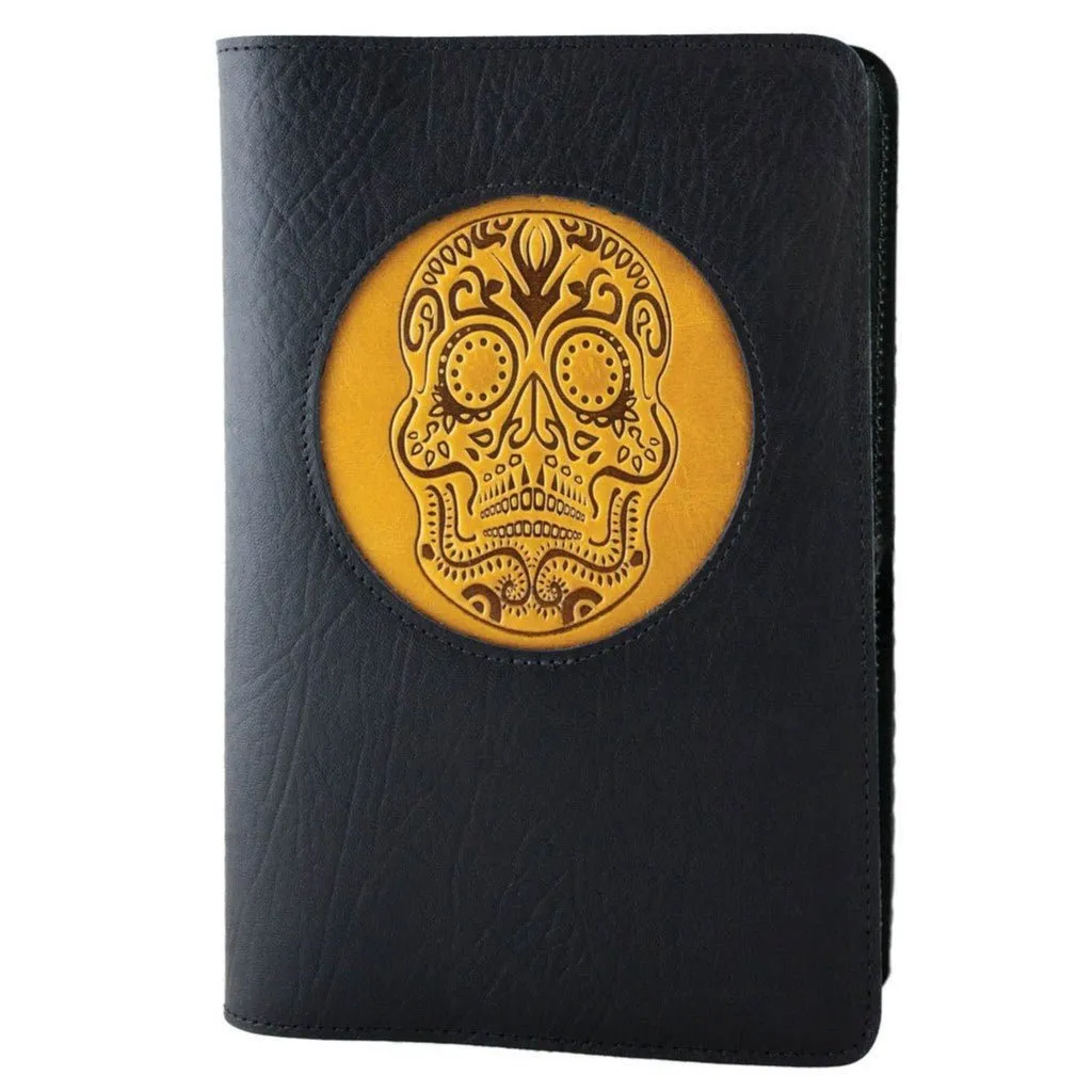 Refillable Leather Icon Journal, Sugar Skull