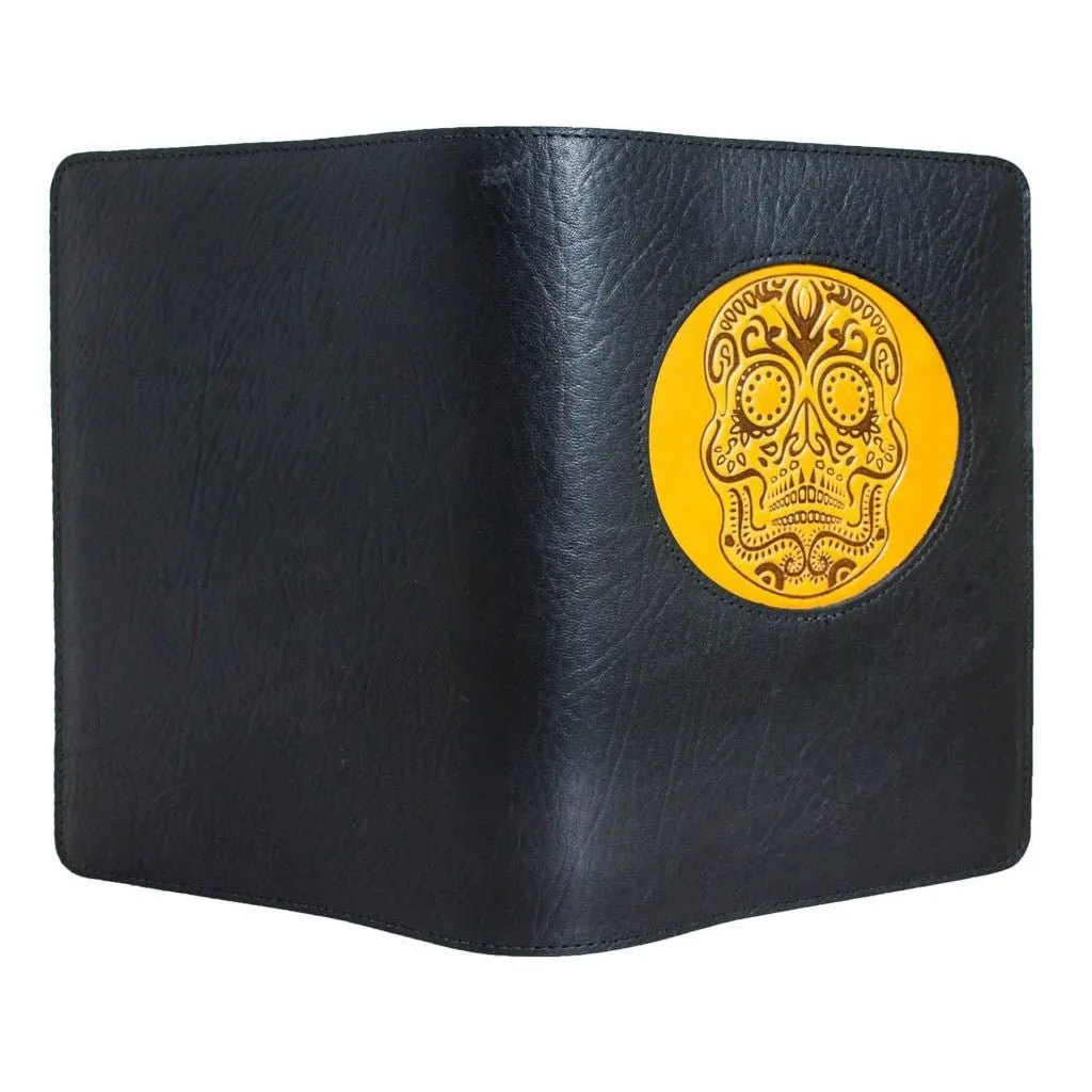 Refillable Leather Icon Journal, Sugar Skull
