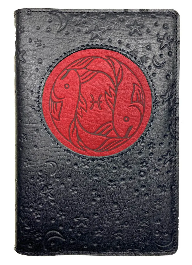 Refillable Leather Journal, Zodiac Icon, Pisces