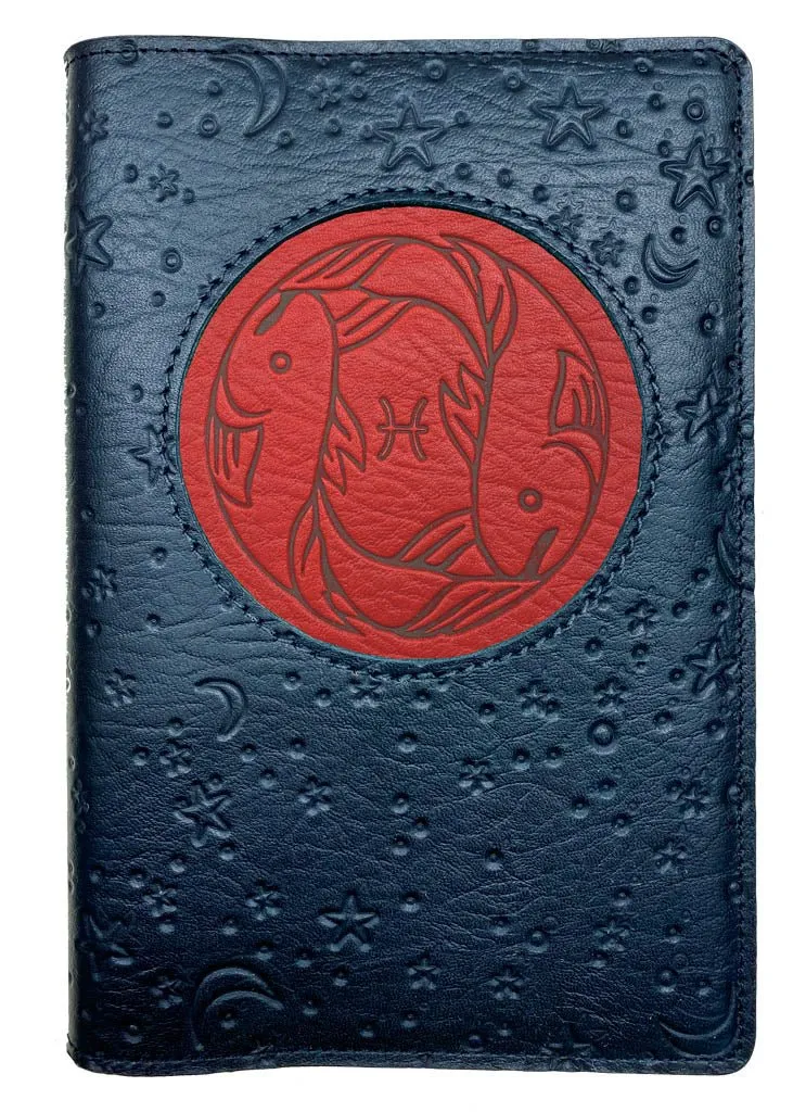 Refillable Leather Journal, Zodiac Icon, Pisces