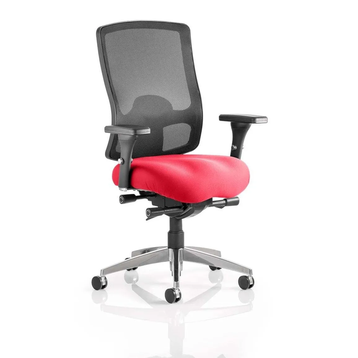 Regent High Mesh Back Task Operator Office Chair - Adjustable Arms, Chrome Frame, 125kg Capacity, 8hr Usage, 5yr Warranty