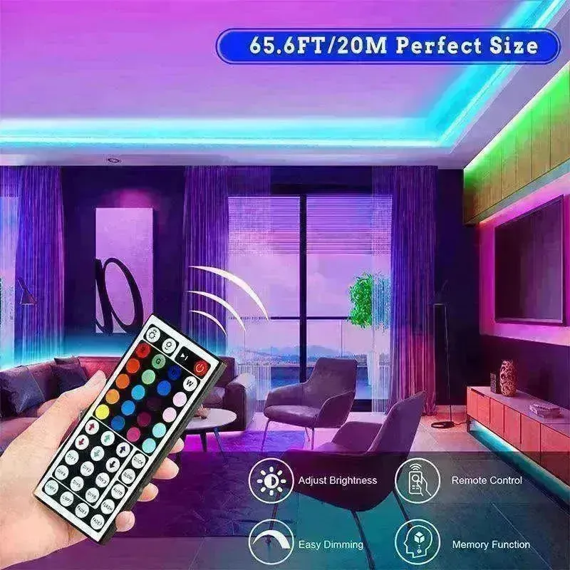 RGB 5050 LED Light Strip Color changing LED Strip Light with Remote Controller 20 meters Long 44keys Controller