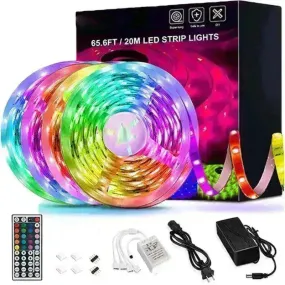 RGB 5050 LED Light Strip Color changing LED Strip Light with Remote Controller 20 meters Long 44keys Controller