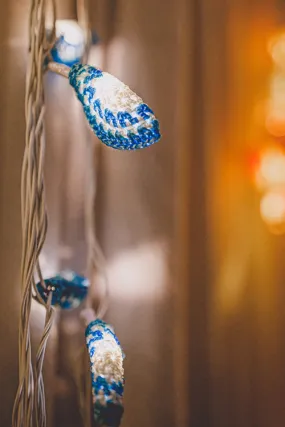 Samoolam Handmade Home Decor LED String Lights ~ Blue Lily Bougainvillea