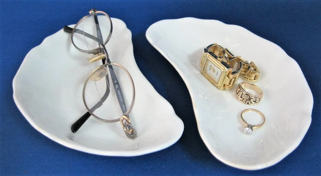 Set of 5 Edwardian Green Transfer Bone Dishes Marseilles Art Nouveau Woods England 1897-1907