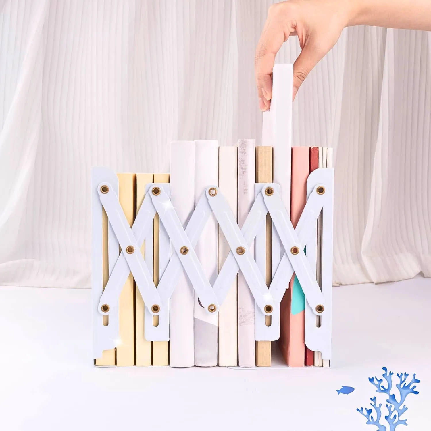 Shark Bookend | Blue White Kawaii Cute Book Stopper