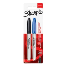 Sharpie Fine Tip Permanent Marker Black And Blue Ink 2 Pieces