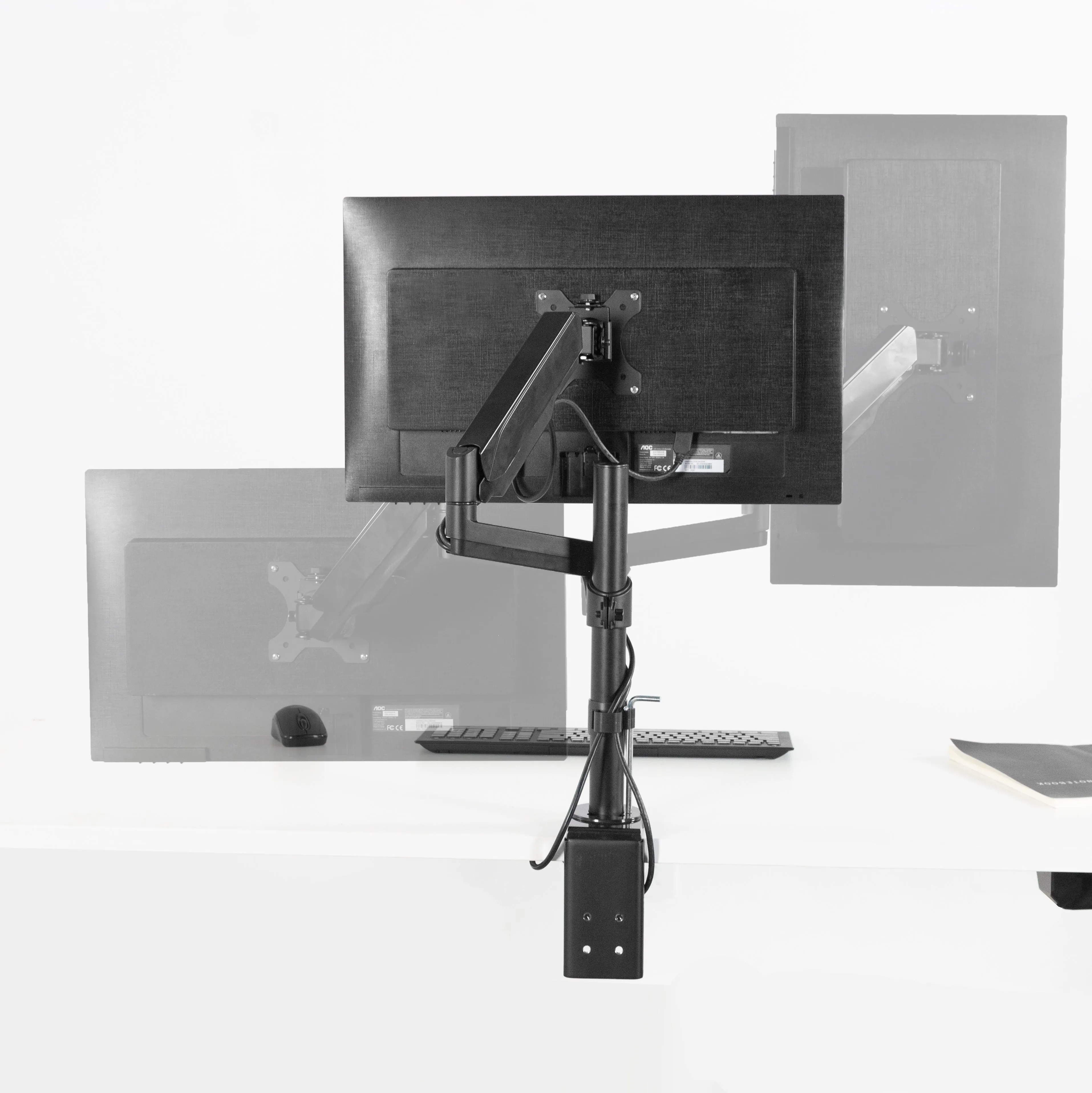 Single Pneumatic Monitor Arm for Desk Stand