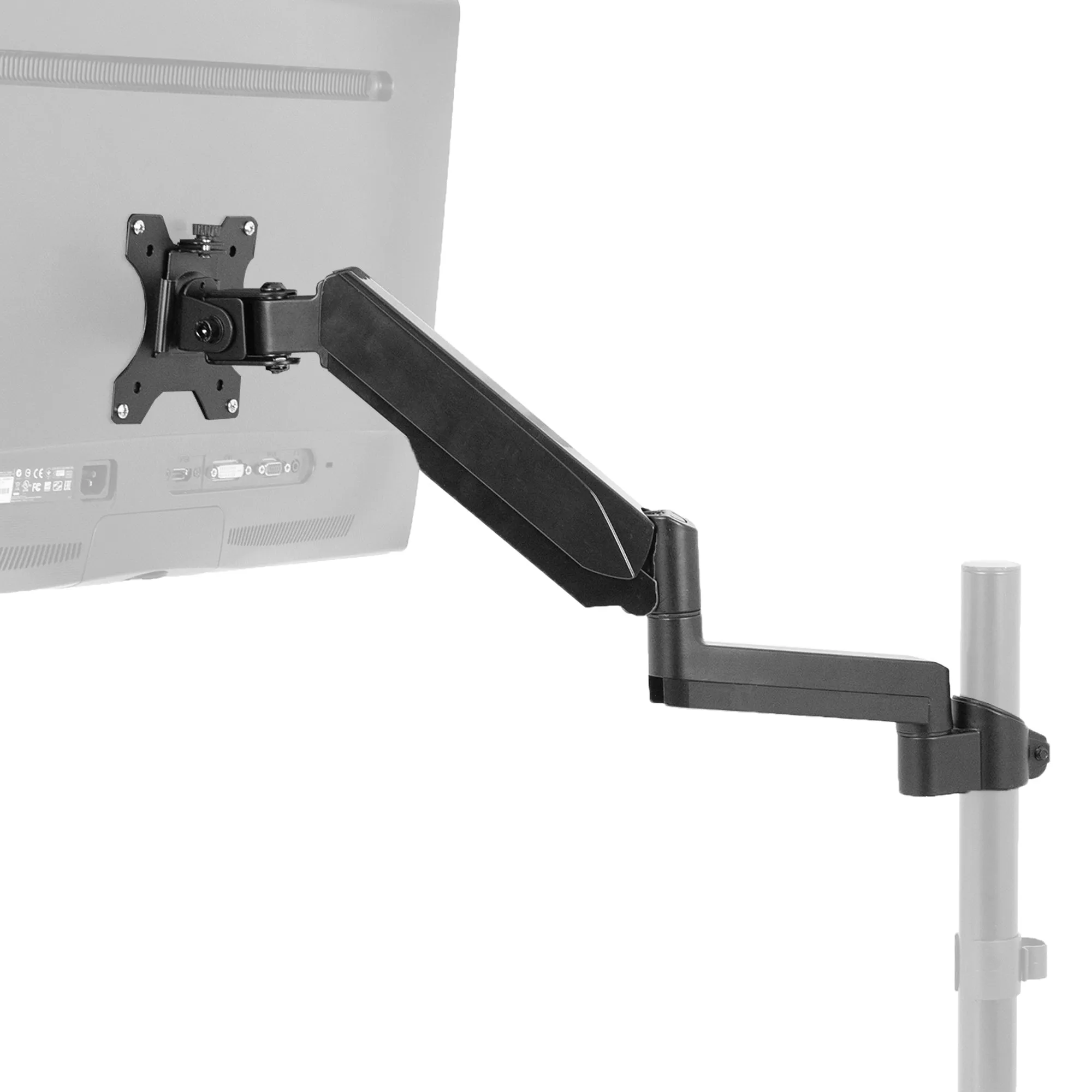 Single Pneumatic Monitor Arm for Desk Stand